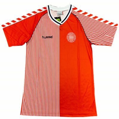 デンマークホームユニフォーム1986赤と白 ヴィンテージジャージ Top W 2