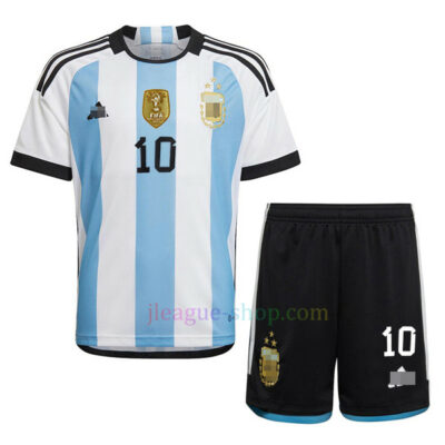 アルゼンチン代表ホーム ユ三つ星 ユニフォームキット2022/23リオネル・メッシキッズ アルゼンチン代表 Top W